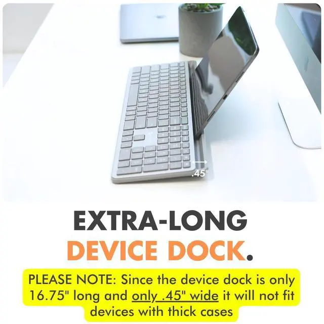 Alt view image 5 of 5 - X9 Full-Size Bluetooth Keyboard with Phone Holder  Sleek, Backlit, and Rechargeable  Multi-Device Wireless Keyboard with Copilot AI for Effortless Workflow  for PC, Mac, iOS & Android (Silver)