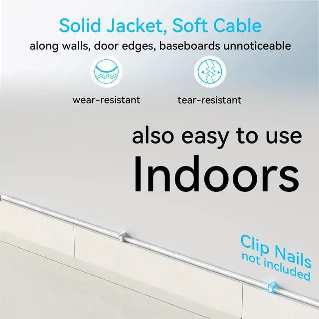 Alt view image 3 of 5 - Cat6a Ethernet Cable Slim 200ft Outdoor&Indoor, 28AWG Pure Copper Cat6 Internet Cable for Waterproof & Direct Burial, Flexible Cat6 Ethernet Cable 10G 550MHZ, Cat 6 Network cable for Indoor White