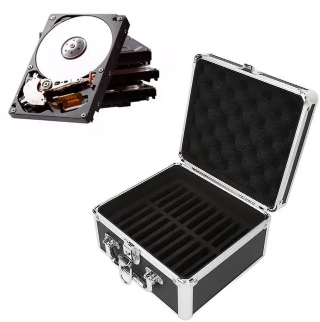 Main image of Pomya 2.5In Hard Drive Storage Box 20 Bays 2.5 Inch Hard Disk Box Double Handle Hard Drive Case with Security Lock for 2.5 Inch Hard Drive