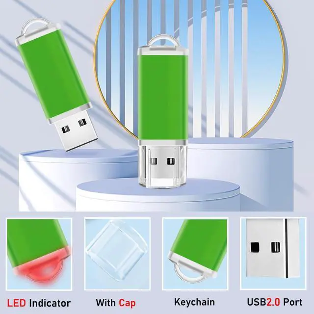 Alt view image 4 of 5 - USB Thumb Drive 4GB Flash Drive 20 Pack Nicepicten FAT32 Zip Drive USB 2.0 Flash Drives Jump Drive Multipack Memory Stick Pendrive for Events Office Shared Data Storage, Green 20PCS 4GB