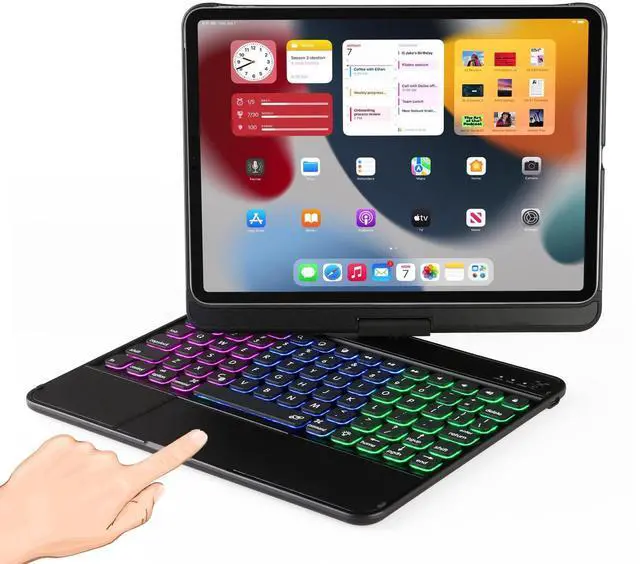 Main image of LENRICH Keyboard case for iPad 11th A16 2025&10th Generation 10.9 inch 2022, Multi Touchpad 360 Swivel Light Thin Cover Backlight 10&11 Gen