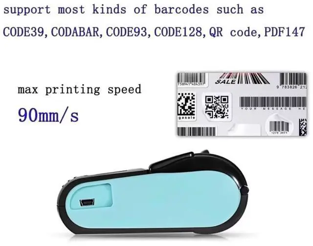 Alt view image 3 of 5 - IS NOT compatible with iphone ios/IPAD/MAC,ONLY FIT android/WINDOWS,bluetooth thermal receipt printer 58mm,wireless portable mini pocket invoice bill ticket pos printer for small business,blue color