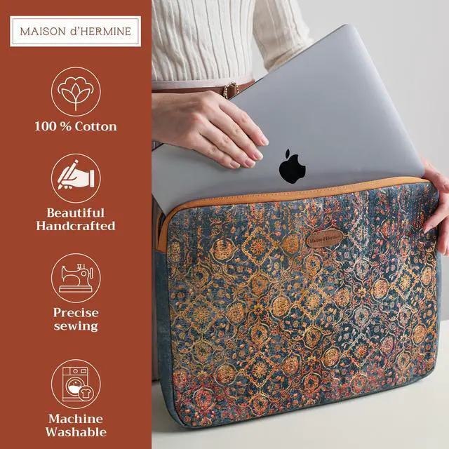 Alt view image 2 of 5 - Maison d'Hermine Laptop Sleeve upto 15.6 inch Stain and water repellent Cotton canvas - Imperfection