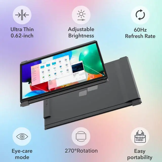 Alt view image 3 of 4 - Duex Plus DS Laptop Screen Extender,13.3" FHD 1080P IPS Laptop Monitor Extender,USB Type-C/HDMI Plug and Play Portable Monitor for 13"-14.5" Laptops,Support Windows/Mac/Android/Switch Compatible