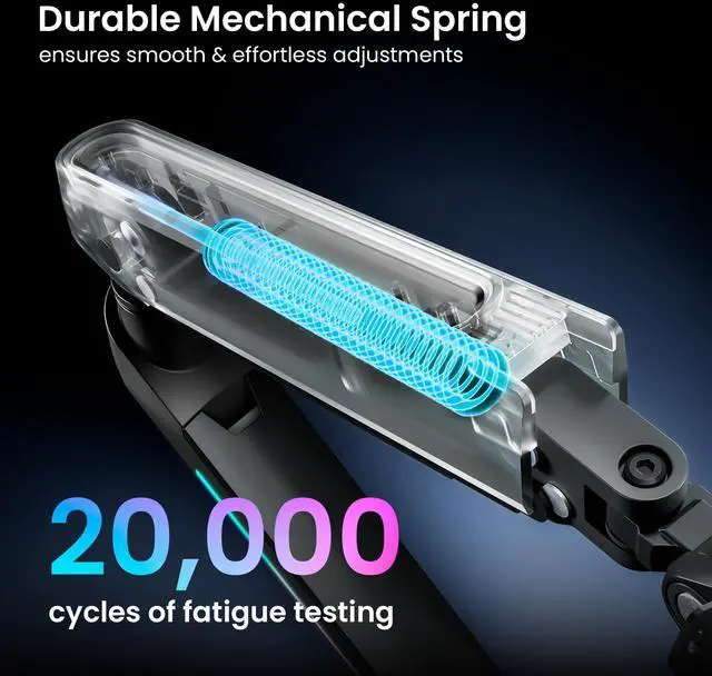 Alt view image 4 of 5 - THRONMAX MX100 Monitor Mount for 12''-45'' inch Screens, Heavy Duty Fully Adjustable Steal Stand, Gas Spring Arm, VESA Mount with Clamp, Black