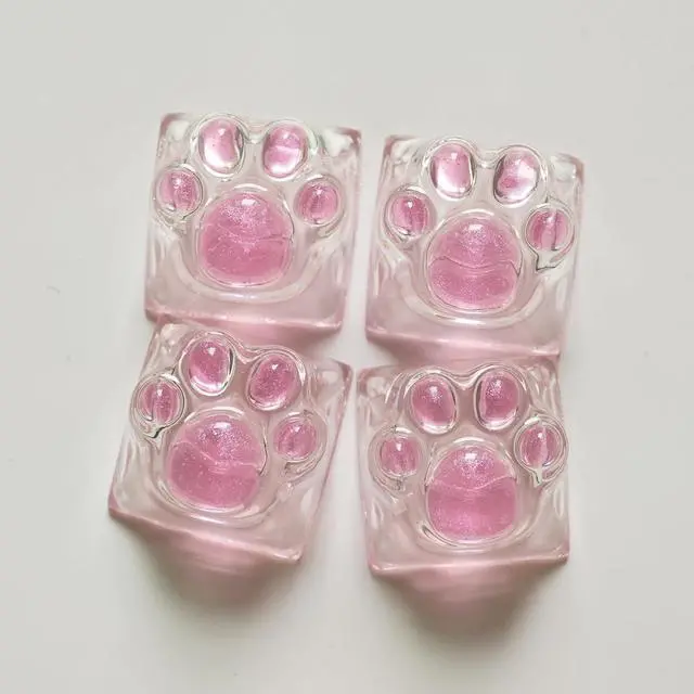 Main image of Elacgap Cat Claw Keycap Cute Drip Glue Backlight Keycaps DIY ESC Arrow Key Keycap Replacement for Cherry MX Gaming Mechanical Keyboard (4Keys Pink Transparent)