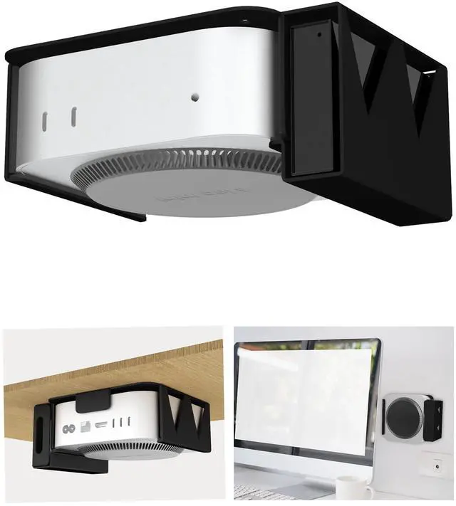 Main image of Under Desk Mount Stand for Mac mini M4/M4 Pro, with Side Compartment for External SSD,Carbon Steel Wall Mount, Metal Wall Mounted VESA Compatible with Mac-mini M4 Pro 2024 Stand(Black)