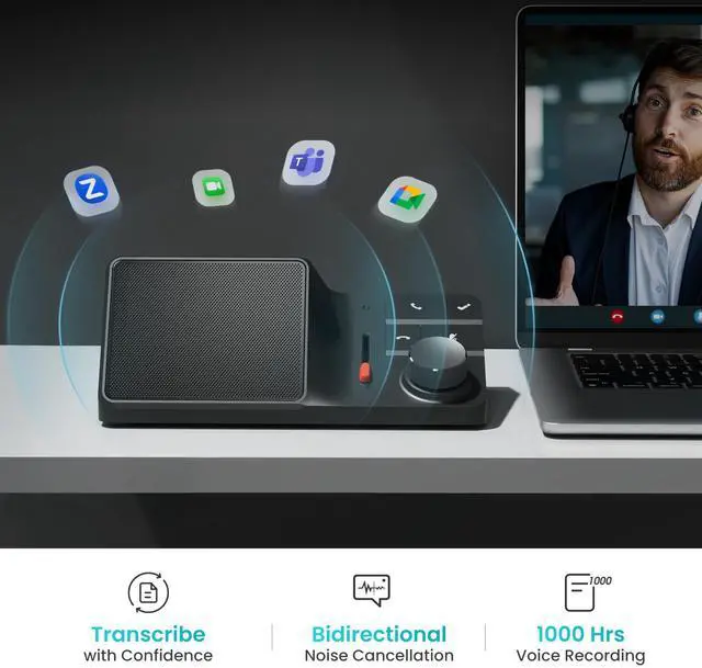 Alt view image 4 of 5 - H1E USB C Docking Station with AI Voice Recorder, Free Transcription & Summarization, 4K HDMI, 1Gbps Ethernet, 5Gbps Data Transfers, 83W PD, Laptop Docking Station for Windows/Mac/ChromeOS (H1E)