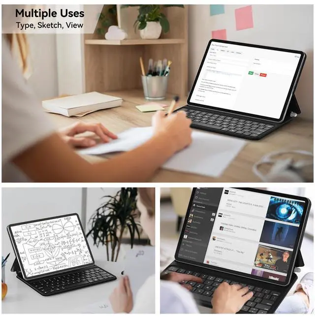Alt view image 2 of 5 - Zspeed Keyboard Case for iPad Pro 11 inch - Ipad Air 11 inch Case with Keyboard, Ipad Keyboard Compatible with iPad Pro(2018-2022)/Air/4th/5th/M2, Built-in Pencil Holder, Black