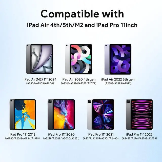 Alt view image 3 of 5 - Zspeed Keyboard Case for iPad Pro 11 inch - Ipad Air 11 inch Case with Keyboard, Ipad Keyboard Compatible with iPad Pro(2018-2022)/Air/4th/5th/M2, Built-in Pencil Holder, Black