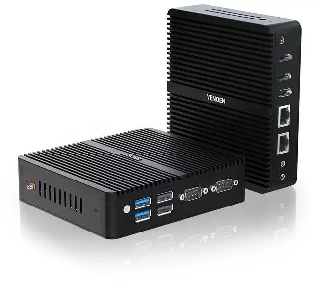Main image of Fanless Mini PC Industrial PC N100, Dual LAN mini Pc Win11 Pro, 8G RAM 128GB NVME SSD Mini Desktop Computer, 2xHD 2.0, 1xDP 1.2, 2xRS232 COM, WiFi, BT 4.2, VESA, Auto Power On, Linux Micro pc
