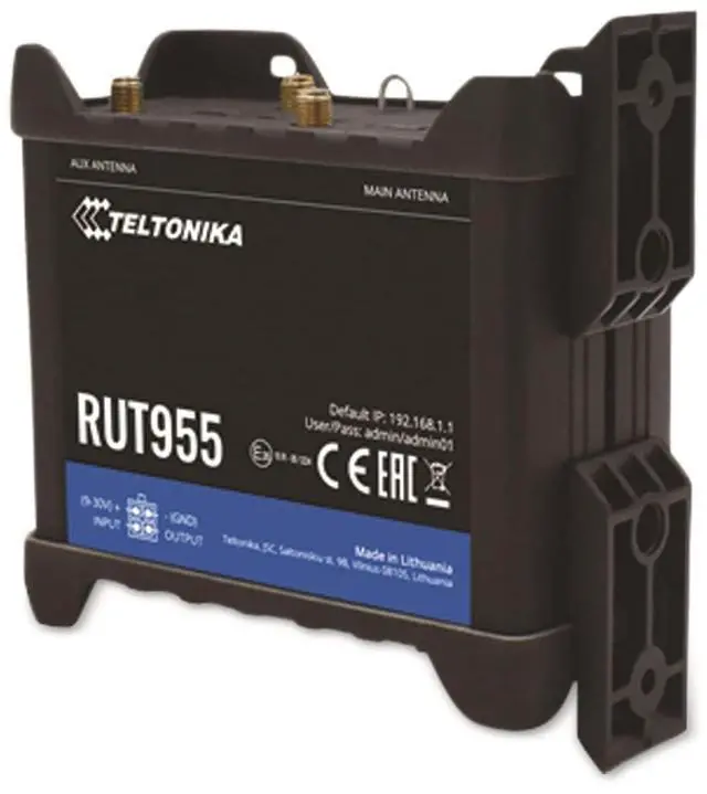 Alt view image 2 of 5 - Teltonika W03660 Model RUT955 4G/LTE Router, Dual Sim, Global Navigation Satellite System, Compatible with Teltonika Remote Management System; For use with AT&T, Verizon, and T-mobile