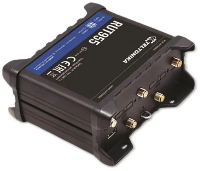 Alt view image 5 of 5 - Teltonika W03660 Model RUT955 4G/LTE Router, Dual Sim, Global Navigation Satellite System, Compatible with Teltonika Remote Management System; For use with AT&T, Verizon, and T-mobile