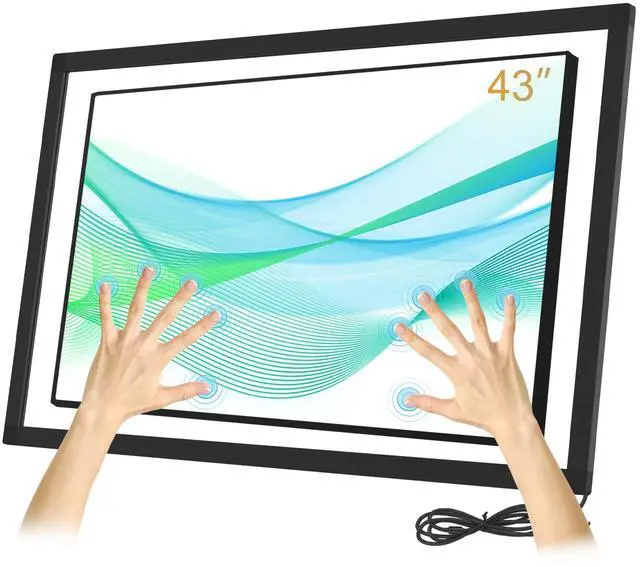 Main image of Senisway 43 Inch Interactive 20 Points Multi-Touch Infrared Touch Screen Overlay, IR Touch Screen Panel, Infrared Touch Frame USB Free Driver HID Compatible