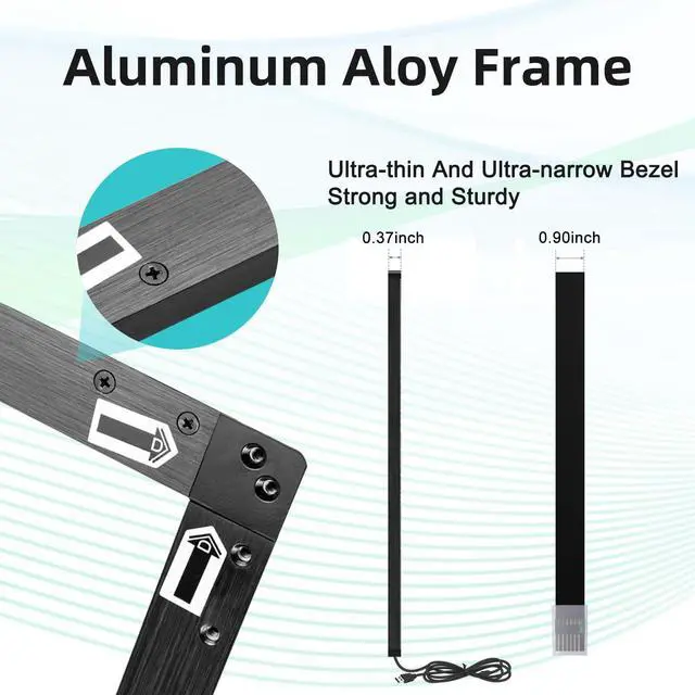 Alt view image 3 of 5 - Senisway 43 Inch Interactive 20 Points Multi-Touch Infrared Touch Screen Overlay, IR Touch Screen Panel, Infrared Touch Frame USB Free Driver HID Compatible