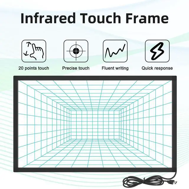 Alt view image 5 of 5 - Senisway 43 Inch Interactive 20 Points Multi-Touch Infrared Touch Screen Overlay, IR Touch Screen Panel, Infrared Touch Frame USB Free Driver HID Compatible