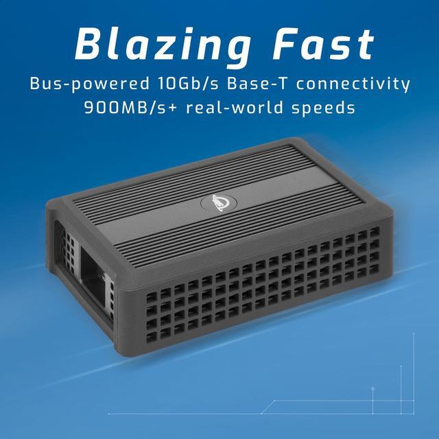 Alt view image 3 of 5 - OWC Thunderbolt 3 10G Ethernet Adapter, for High-Speed Network Connections, RJ45 Port Supports 10Gb/s, 5Gb/s, 2.5Gb/s, 1Gb/s and 100Mb/s Base-T, Compatible with Thunderbolt 3 or 4 Ports