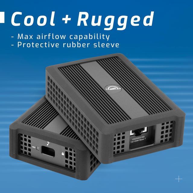 Alt view image 4 of 5 - OWC Thunderbolt 3 10G Ethernet Adapter, for High-Speed Network Connections, RJ45 Port Supports 10Gb/s, 5Gb/s, 2.5Gb/s, 1Gb/s and 100Mb/s Base-T, Compatible with Thunderbolt 3 or 4 Ports