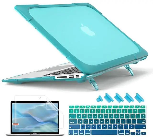 Main image of Mektron for MacBook Air 13 inch Case A1466 A1369 (2010-2017 Release), [Heavy Duty] [Dual Layer] Hard Case Cover with TPU+PC Bumper w/Keyboard Cover Screen Protector, Sky Blue