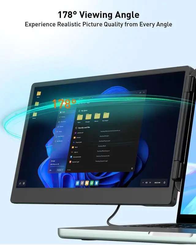 Alt view image 3 of 5 - MarsMyth S2 14-inch Laptop Screen Expander, 1920x1080 IPS Display, 60Hz Refresh Rate, C-Type HDMI Input, Portable Monitor for Laptop - Ideal for Travel, Home Office and Dual-Screen Setups