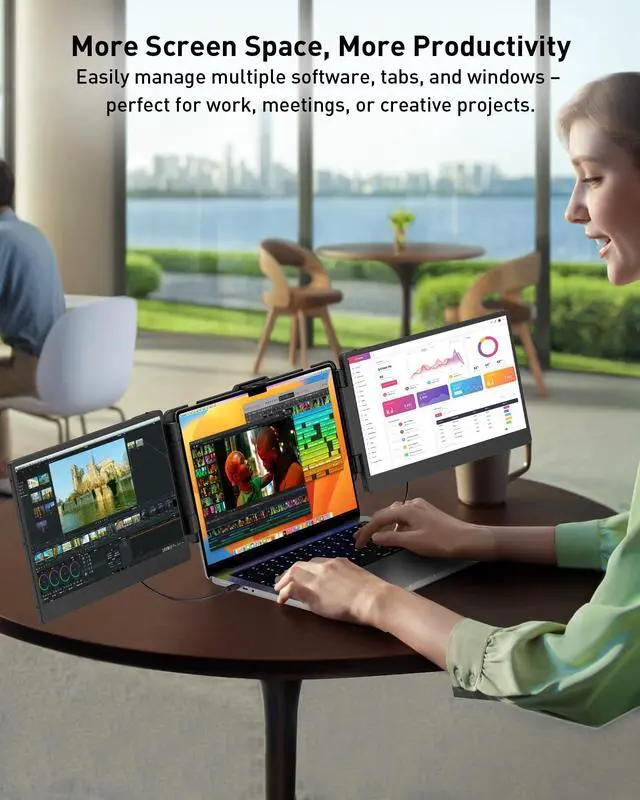 Alt view image 5 of 5 - MarsMyth S2 14-inch Laptop Screen Expander, 1920x1080 IPS Display, 60Hz Refresh Rate, C-Type HDMI Input, Portable Monitor for Laptop - Ideal for Travel, Home Office and Dual-Screen Setups