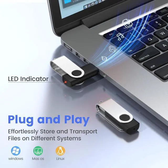 Alt view image 2 of 5 - ABLAZE 8GB USB Flash Drive 100 Pack, USB 2.0 Thumb Drives Bulk Memory Sticks Pendrives 100PCS (Black)