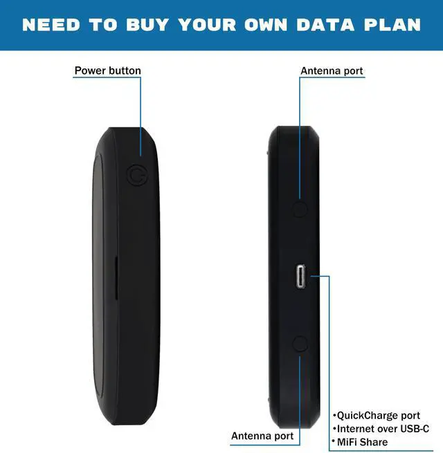 Alt view image 4 of 5 - AT&T Wireless Hotspot Pocket WiFi 4G LTE MiFi 8000 | Free VPN Mobile Hotspot for Travel | 4G Mobile Portable WiFi | Unlocked Globally | Near 5G Speed up to 1200 Mbps | EVDO-LINK Bundle AT&T Sim Card