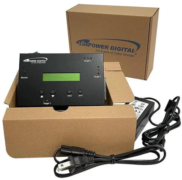 Alt view image 3 of 5 - Vinpower Digital 1 to 3 SATA 2.5" & 3.5" Hard Disk Drive/Solid State Drive (HDD/SSD) Clone Duplicator and DOD Level Eraser