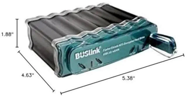 Alt view image 4 of 4 - BUSlink CipherShield 5TB USB 3.0 AES 256-bit Encryption External Drive USB Bus Powered
