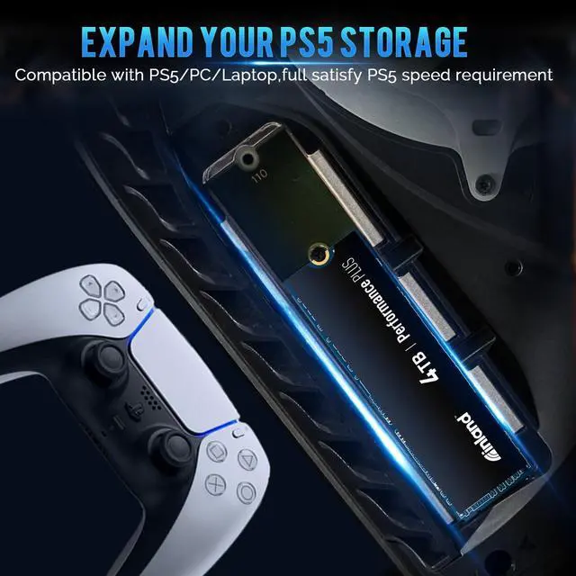 Alt view image 4 of 5 - INLAND 4TB Performance Plus NVMe Internal Gaming SSD Solid State Drive Optimized for PS5 - Gen4 PCIe, M.2 2280, DRAM Cache, 176-Layer TLC 3D NAND Flash, Up to 7200MB/s