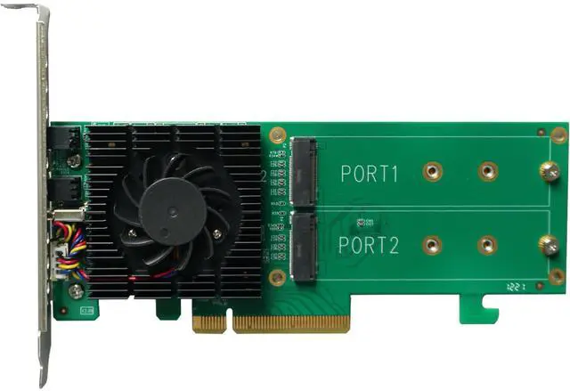 Alt view image 4 of 5 - HighPoint Technologies 2-Port M.2 SSD6202A NVMe Boot RAID Controller for VMware ESXi & Virtualization Systems, Green