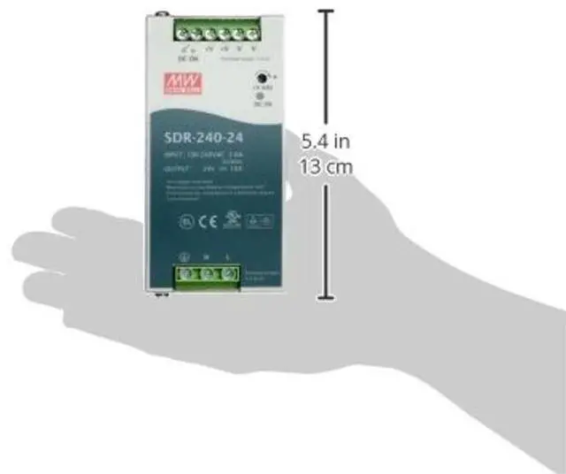 Alt view image 3 of 3 - MEAN WELL SDR-240-24 AC to DC DIN-Rail Power Supply, 24V, 10 Amp, 240W, 1.5" - 2081086