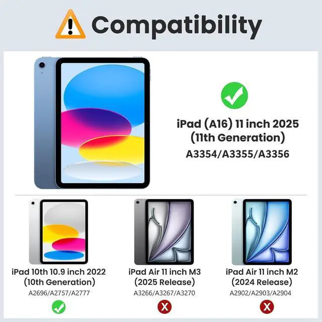 Alt view image 2 of 5 - HOLIMET Case for iPad (A16) 11th Generation 11 Inch 2025/ iPad 10th Generation 2022 New iPad 10.9 Inch Case with Pencil Holder, Protective Cases Shockproof Cover, (Yellow)