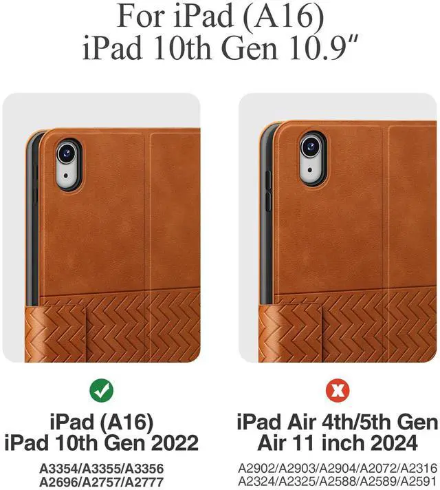Alt view image 2 of 5 - auaua Case for iPad (A16) 11th Generation 11 Inch 2025, iPad 10th Generation 10.9 Inch 2022, with Pencil Holder, Auto Sleep/Wake, Adjustable Stand, PU Leather (Brown)