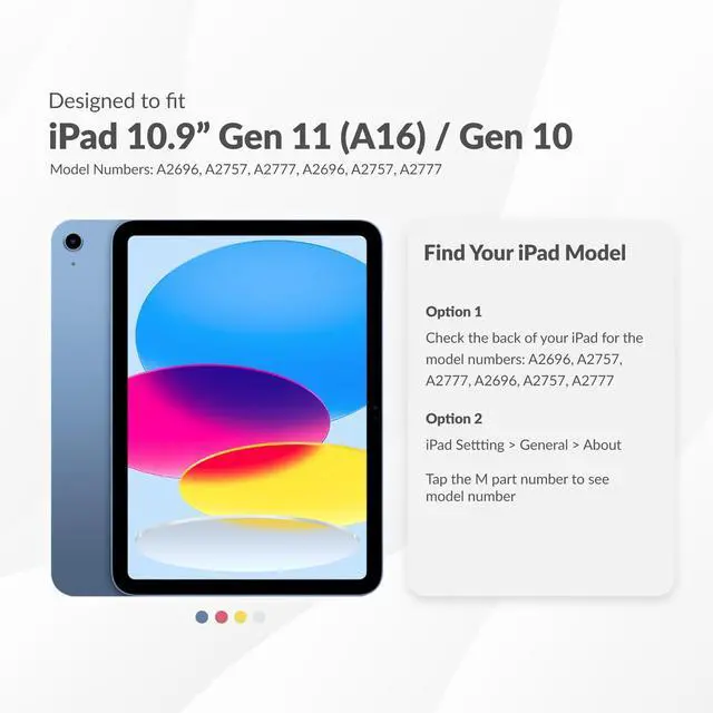 Alt view image 2 of 5 - UZBL Case for iPad 10th Generation 10.9 Inch (2022), Aftershock Protective Clear Case, Built-in Screen Protector with Adjustable Kickstand, Complete Protection (Model #s A2696, A2757, A2777)