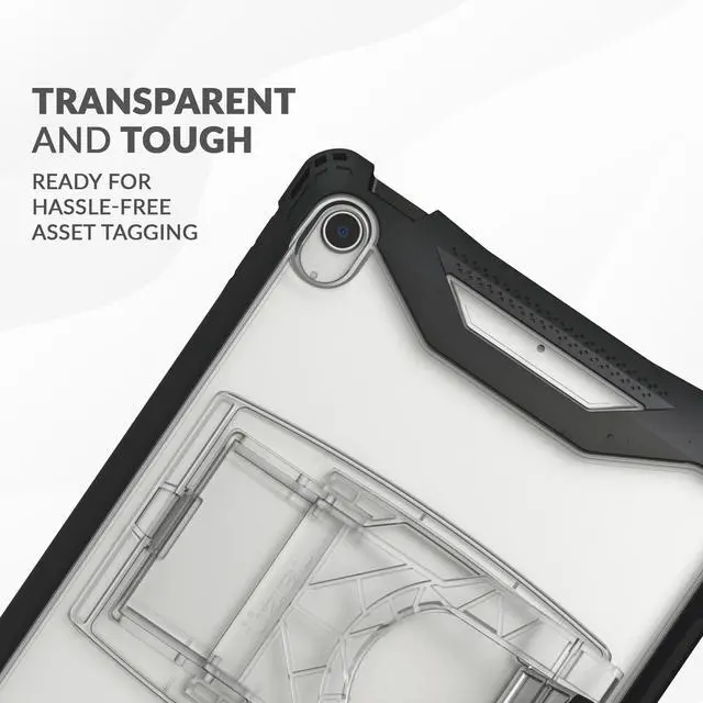 Alt view image 5 of 5 - UZBL Case for iPad 10th Generation 10.9 Inch (2022), Aftershock Protective Clear Case, Built-in Screen Protector with Adjustable Kickstand, Complete Protection (Model #s A2696, A2757, A2777)