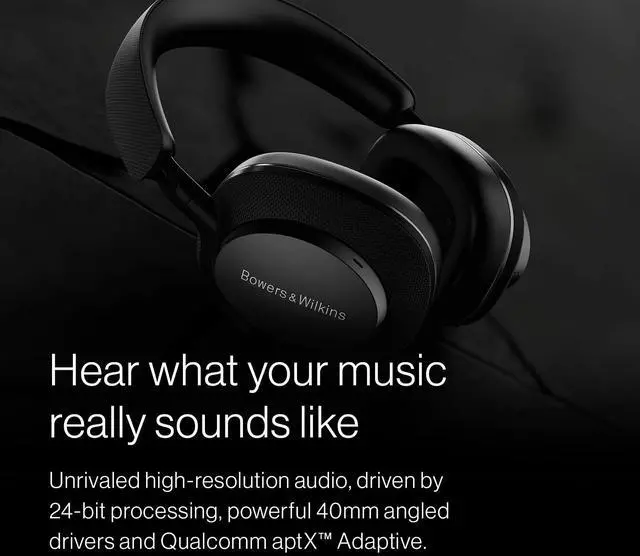 Alt view image 2 of 5 - Bowers & Wilkins Px7 S2e Over-Ear Headphones - Enhanced Noise Cancellation & Transparency Mode, Crystal-Clear Calls, Bluetooth, 30-Hour Playback, Cloud Grey