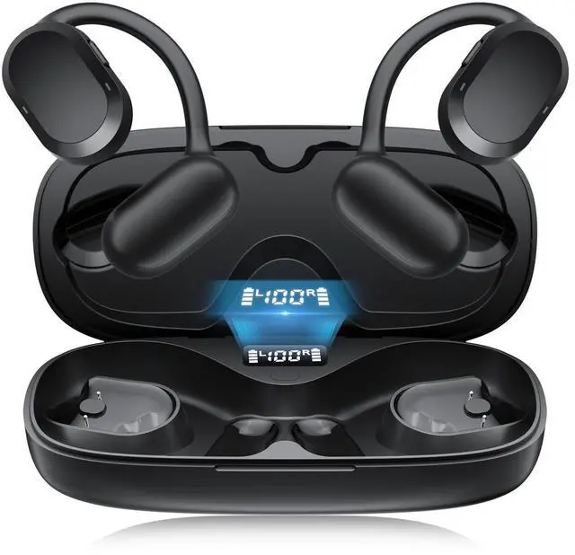 Main image of Open Ear Headphones, Open Ear Earbuds, IPX7 Waterproof, Bluetooth 5.3 True Wireless Sports Over Ear Earbuds with Earhooks, Built-in Mic, Crystal-Clear Calls for Running Workout Cycling Driving