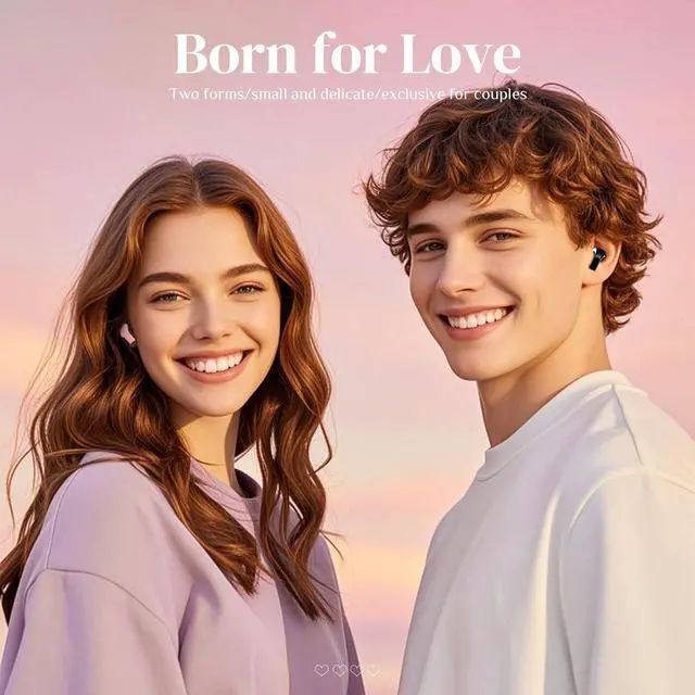 Alt view image 3 of 5 - Ttbesmi Pink Heart Wireless Earbuds for Girls Kids, Cute Mini Tiny Small Invisible Earbuds Wireless Bluetooth for Small Ears Canals Women Rose Gold Kawai Blue Tooth Ear Buds for iPhone Android