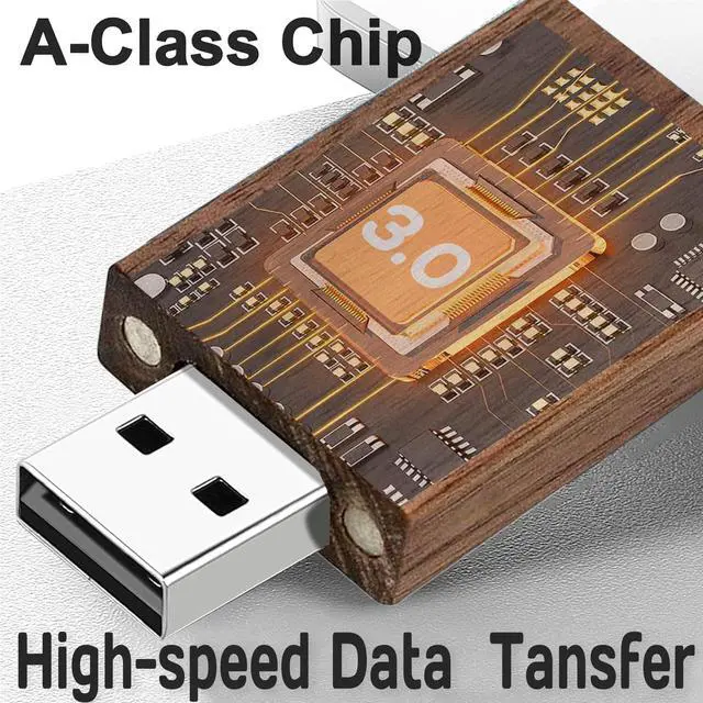 Alt view image 2 of 5 - 32GB Wood Flash Drive 3.0 5 Pack, FEWINA Rectangle Walnut Wooden Thumb Drive 32 GB USB Stick Gig Stick USB3.0 Memory Stick Jump Drive for Backup Picturs/Videos Ideal Gift (5PCS / Walnut)