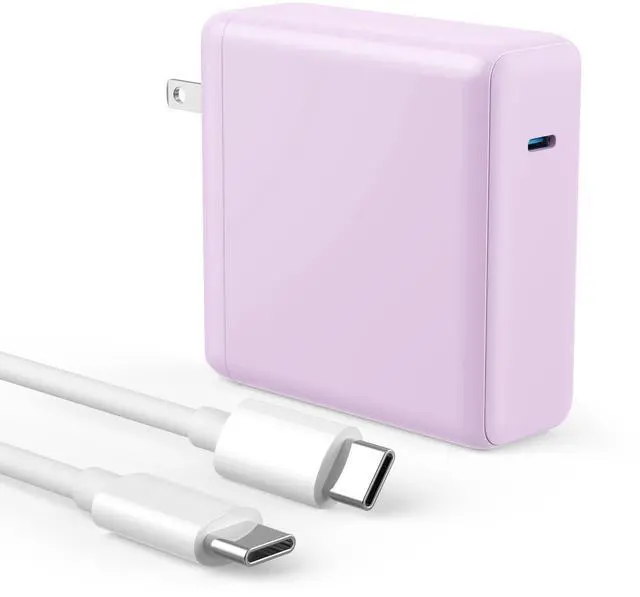 Main image of Kioson Mac Book Pro Charger - 120W USB C Charger Fast Charger, Compact Laptop Charger Adapter Compatible with USB C Port MacBook Pro/Air, iPad Pro, Samsung Galaxy and All USB-C Devices (Light Purple)