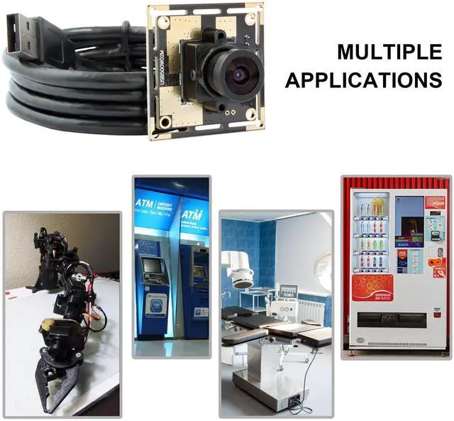 Alt view image 2 of 5 - ELP USB 2.1mm Wide Angle Mjpeg 5megapixel HD PC Camera USB for Industrial Machine Vision OV5640 Mini UVC USB2.0 Lightburn Camera, 3.3ft/1m Cable for Computer Laptop Jetson Nano