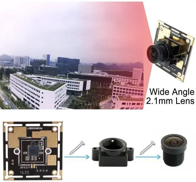 Alt view image 3 of 5 - ELP USB 2.1mm Wide Angle Mjpeg 5megapixel HD PC Camera USB for Industrial Machine Vision OV5640 Mini UVC USB2.0 Lightburn Camera, 3.3ft/1m Cable for Computer Laptop Jetson Nano