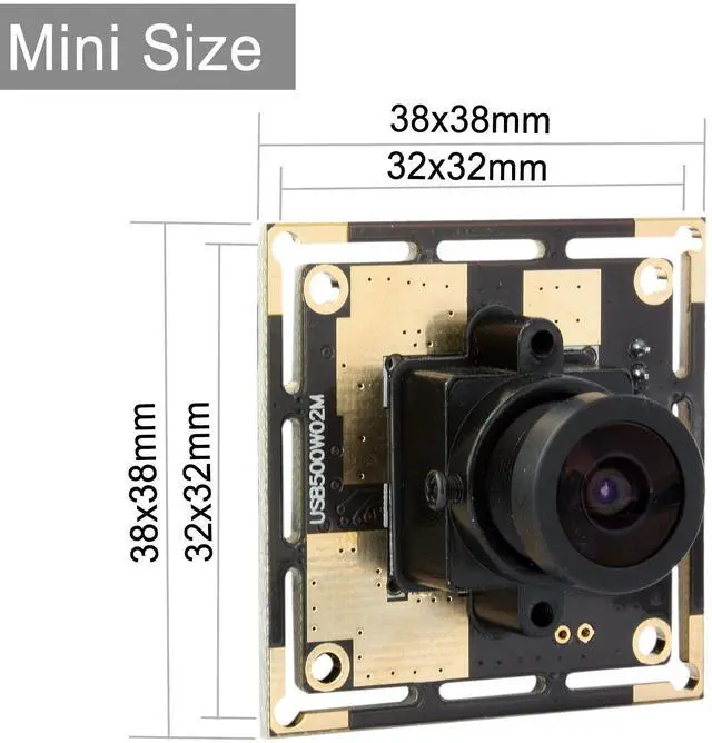 Alt view image 5 of 5 - ELP USB 2.1mm Wide Angle Mjpeg 5megapixel HD PC Camera USB for Industrial Machine Vision OV5640 Mini UVC USB2.0 Lightburn Camera, 3.3ft/1m Cable for Computer Laptop Jetson Nano