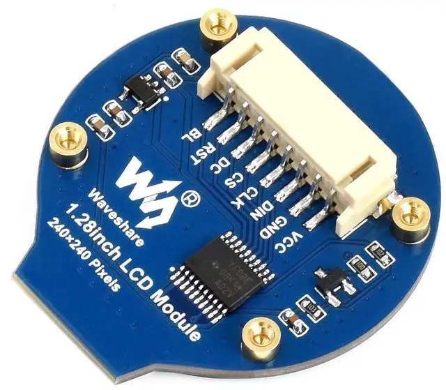 Alt view image 2 of 5 - Waveshare 1.28inch Round LCD Display Module 65K RGB Colors 240×240 Resolution with SPI Interface Embedded GC9A01 Driver, Raspberry Pi 5/4B/3B/Zero/Zero W/Zero 2W/Pico/Pico W/Pico WH