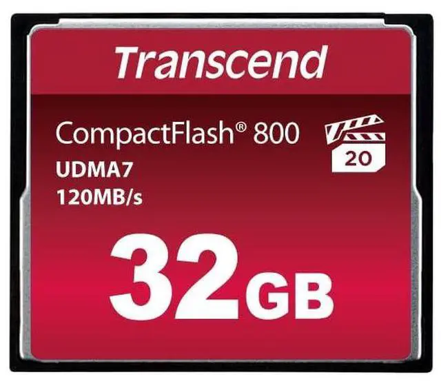 Main image of Transcend 32GB CF800, CompactFlash Memory Card, UDMA 7, High Speed, Up to 120MB/s, For Nikon, Canon, digital SLR, MLC - TS32GCF800