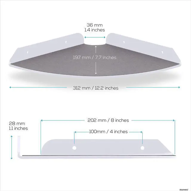 Alt view image 2 of 5 - 2-Pack 8.5 Small Corner Shelf Wall Mount for Baby Monitors, Cameras, Speakers, Sonos, Decor, Plants, Photos, Kitchen, Bathroom, Routers, Cable Box & More Universal Holder Acrylic Floating Shelves