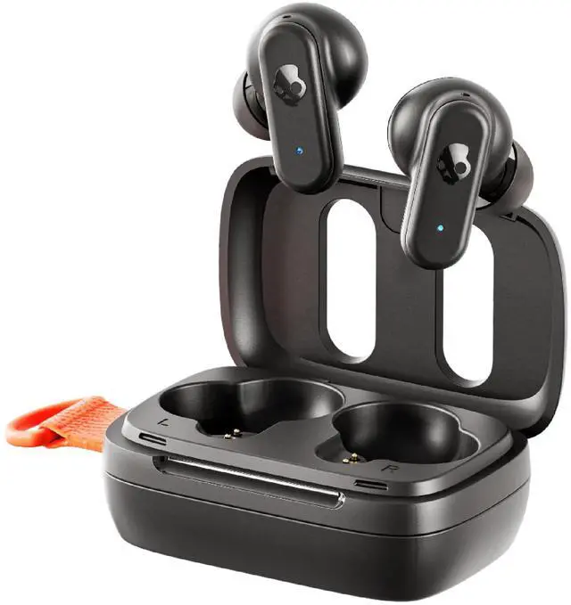 Main image of Skullcandy Dime 3 Wireless Earbuds, Bluetooth Headphones, Noise Isolating Fit, Up to 20 Hours Battery, Microphone for iPhone Android, Easy Carry with Integrated Lanyard - True Black