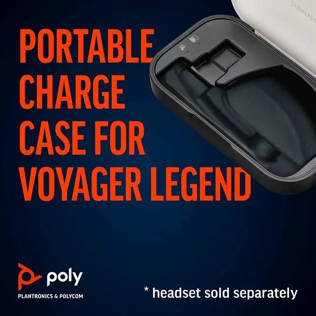 Alt view image 2 of 5 - Poly (Plantronics + Polycom) Voyager Legend Portable Charge Case - Headset Case Charger, black