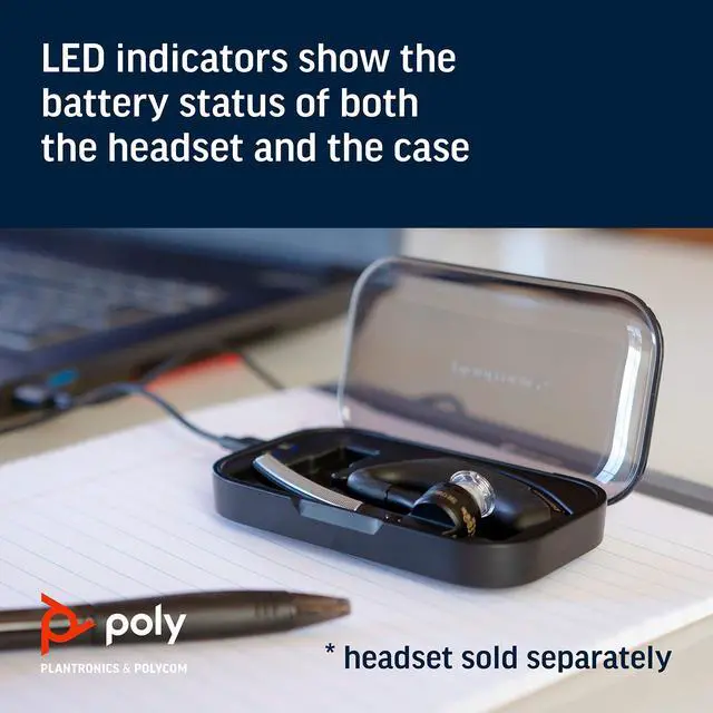 Alt view image 3 of 5 - Poly (Plantronics + Polycom) Voyager Legend Portable Charge Case - Headset Case Charger, black
